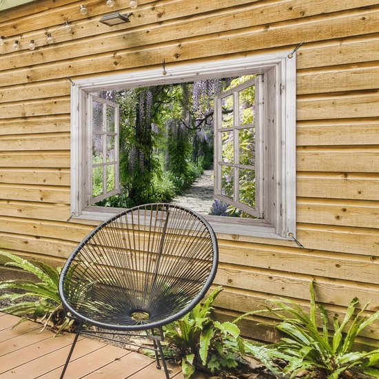 Affiche de jardin Wisteria - Fleurs - Transparentes - Arbre - Printemps - 120x80 cm - Toile de jardin