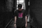 Rick & Rich - T-Shirt Grafitti Smiley Pink - T-Shirt Skatewear - T-Shirt Skateboarding - Zwart Shirt - T-shirt met opdruk - Shirt met ronde hals - T-shirt Cartoon - T-shirt Man - T-shirt met ronde hals - T-shirt maat L