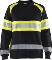Blaklader 3409-1158 Dames Sweatshirt High Vis - Zwart/High Vis Geel - XL