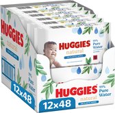 Lingettes bébé Huggies - 0% plastique - 100% de fibres naturelles, sans plastic - 48 lingettes x 12 paquets - 576 lingettes