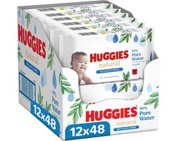 Huggies billendoekjes - Natural 0% plastic - 12 x 48 stuks - 576 doekjes