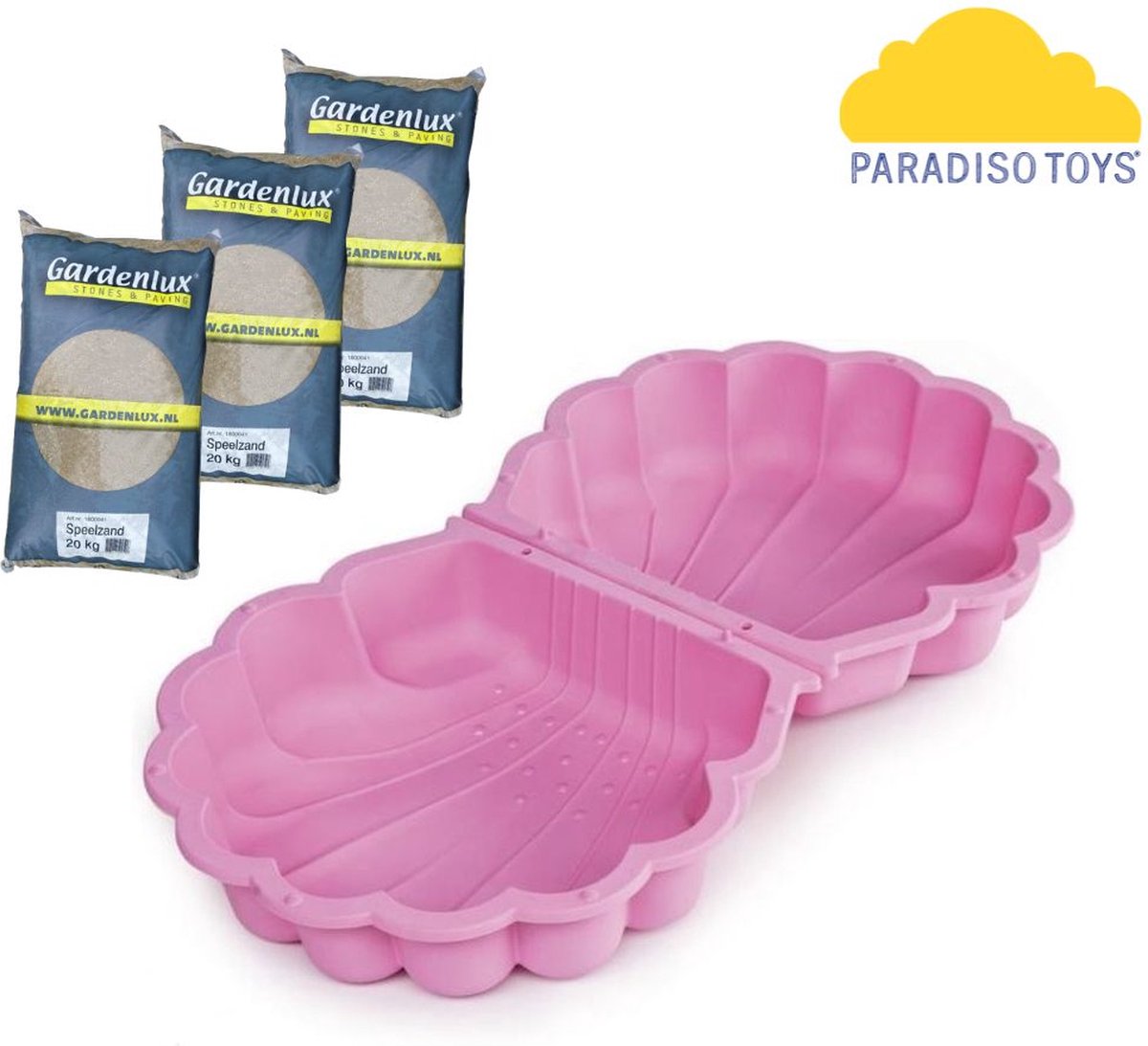Paradiso Toys Zandbak - Schelpenset Roze - Inclusief 60kg zand