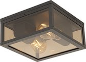 QAZQA charlois - Plafonnier moderne pour extérieur - 2 lumières - L 24 cm - Bronze - Éclairage extérieur
