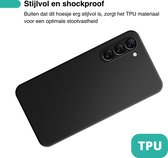 Hoesje Zwart - Geschikt voor Samsung Galaxy S23 - Stevige Shockproof Case - TPU Cover met Siliconen Touch - Backcover Telefoonhoesje
