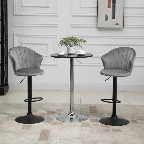 HOMCOM Set van tafel en stoelen, keukentafel met 2 inbouwstoelen, frame HOMCOM Set van tafel en stoelen, keukentafel met 2 inbouwstoelen, frame