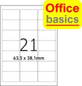 Label Office Basics - A4 - 63,5x38,1 mm - 100 feuilles avec 21 étiquettes
