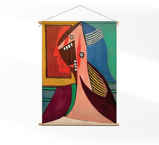 Textielposter Picasso De Vrouw 1929 L (85 X 60 CM) - Wandkleed - Wanddoek - Wanddecoratie