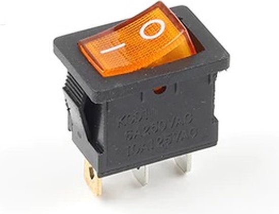 KCD1-11 Mini Interrupteur À Bascule Rectangle Marche/Arrêt - Avec Lumière -  3A 250V AC