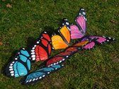 Set de 3 papillons - full color - métal - décoration murale
