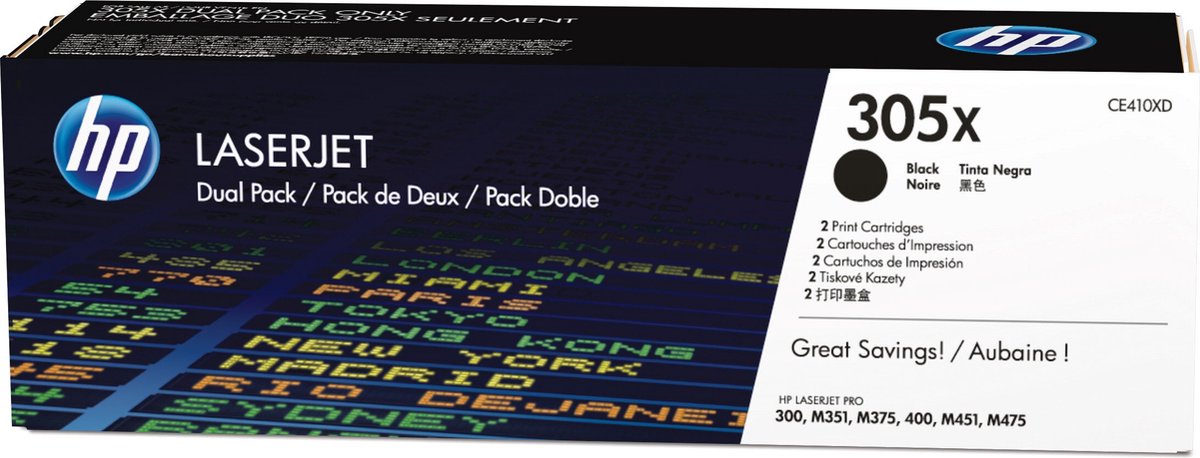 Image of HP 305X - Tonercartridge / Zwart / 2 Pack