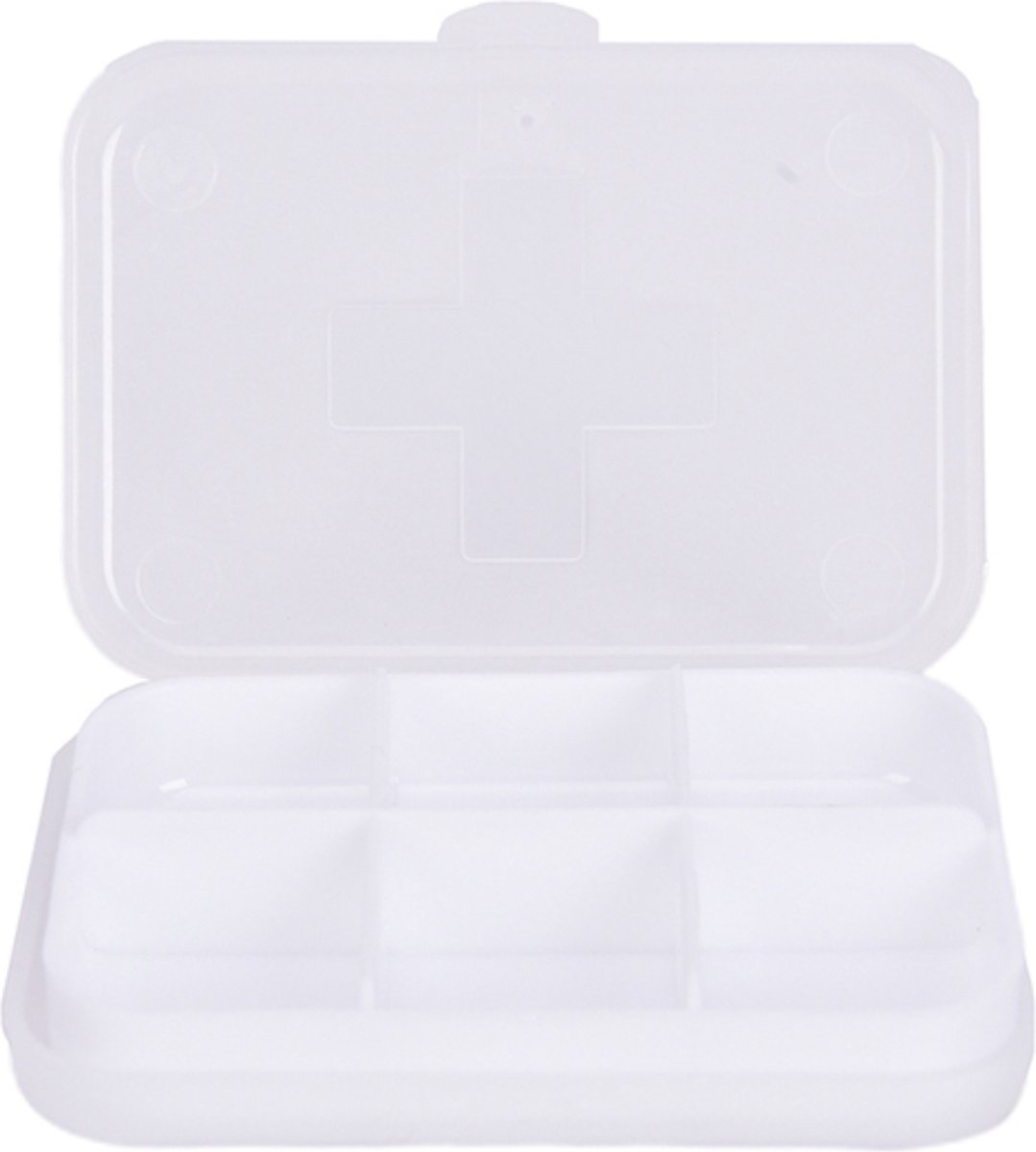 Goedkoopste Cabantis Mini Pillendoosje 6 Vakjes - Mini-Pillen Organizer - Mini-Medicijn Doosje - 8,8x6,5x2cm - Wit