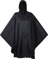 Regenponcho - Poncho voor volwassenen - Festival - Zwart