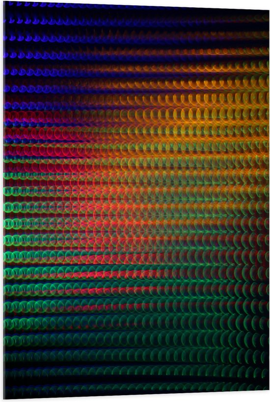 Acrylglas - Bolletjes Patroon van Blauw, Rood, Geel en Groen - 70x105 cm Foto op Acrylglas (Met Ophangsysteem)