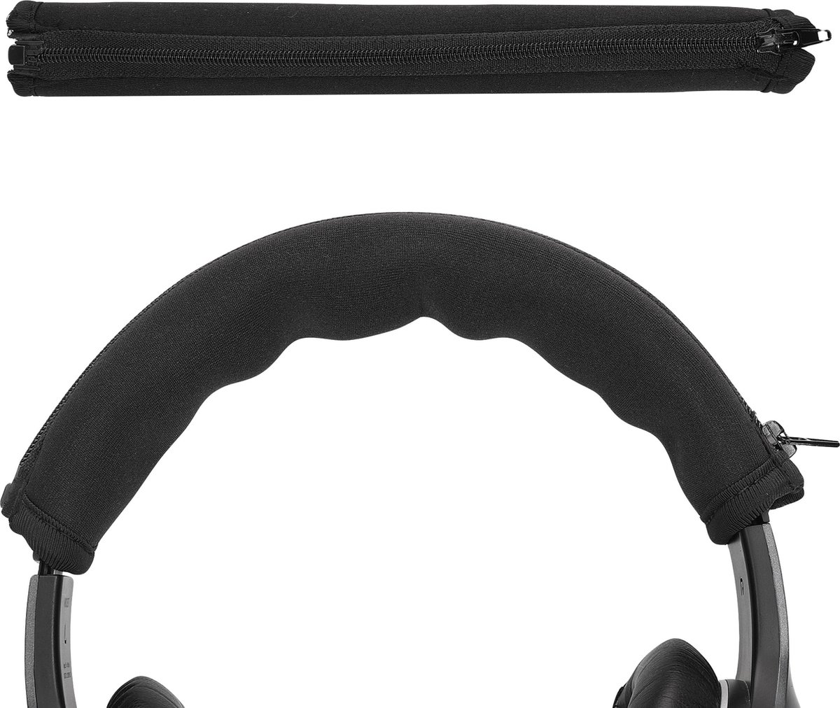 kwmobile cover voor koptelefoon hoofdband - geschikt voor AudioTechnica ATH M50X / M50 / M40X / M40 / M30X / M20X - Koptelefoon band hoes van neopreen - In zwart — afbeelding 4