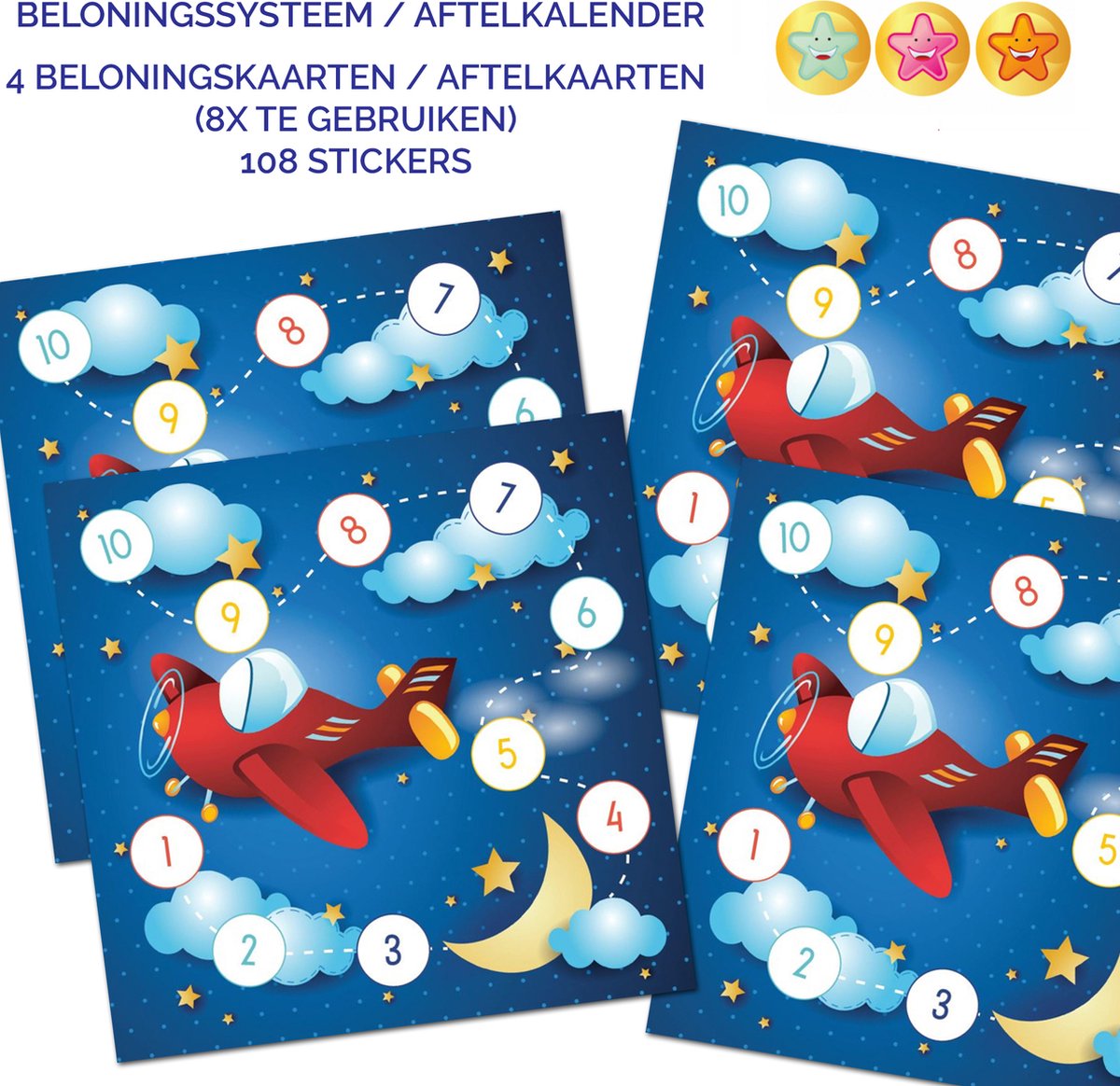 Goedkoopste Beloningssysteem Stickers - 4 Beloningskaarten met Beloningsstickers - Beloningssysteem - Zindelijkheidstraining - Beloningssysteem Jongens - Zindelijkheidstraining Kind - Aftelkalender voor Kinderen - Aftelkalender - Aftel Kalender