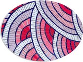 PVC Schuimplaat Ovaal - Mozaïek Cirkels in het Rood en Roze - 68x51 cm Foto op Ovaal (Met Ophangsysteem)
