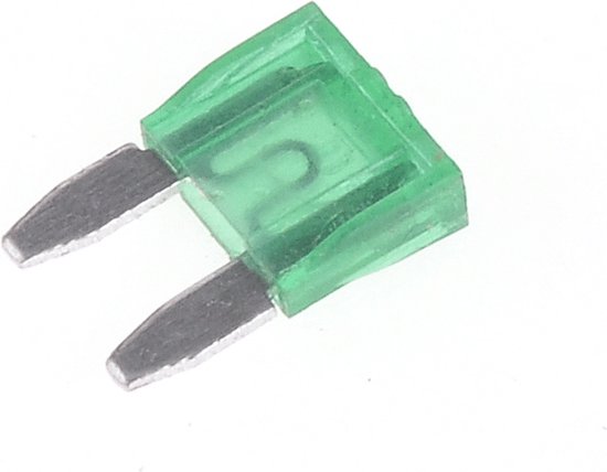 50x Steekzekering - Mini - 30A zekering - Groen - 11x16mm - Geschikt voor o.a. auto / camper / boot / truck