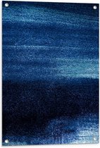 Tuinposter – Blauwe Kleine Stippen tegen Zwarte Achtergrond - 60x80 cm Foto op Tuinposter (wanddecoratie voor buiten en binnen)