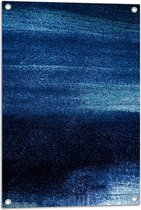 Tuinposter – Blauwe Kleine Stippen tegen Zwarte Achtergrond - 50x75 cm Foto op Tuinposter (wanddecoratie voor buiten en binnen)