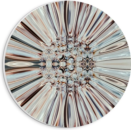 PVC Schuimplaat Muurcirkel - Close-up van Kristal in Vorm van Bloem - 20x20 cm Foto op Muurcirkel (met ophangsysteem)