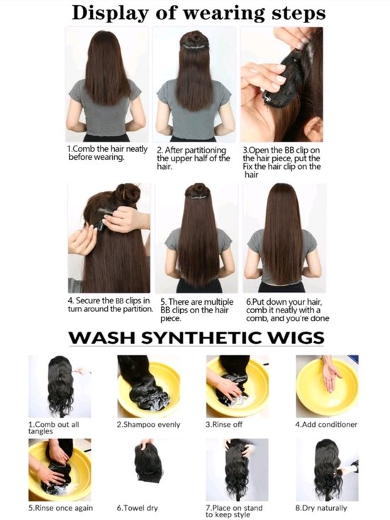 Haar extensions hairextensions haarextensions met krullen zwart 60cm