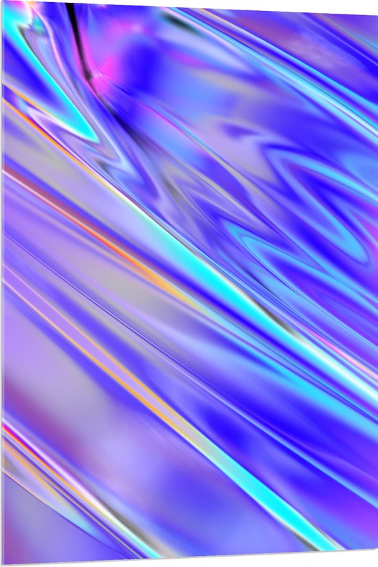 Acrylglas - Foto van Paars met Blauwe Gloed op Folie - 80x120 cm Foto op Acrylglas (Met Ophangsysteem)