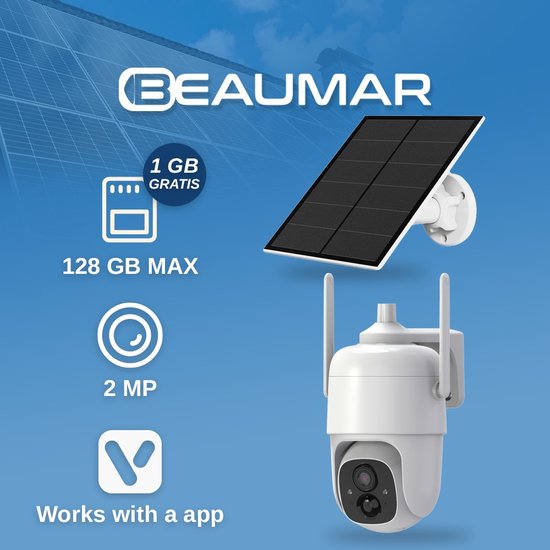 Beaumar ® Vicohome CQ1 - Beveiligingscamera - Buiten Camera - Zonnepaneel -  Gratis... | bol.com