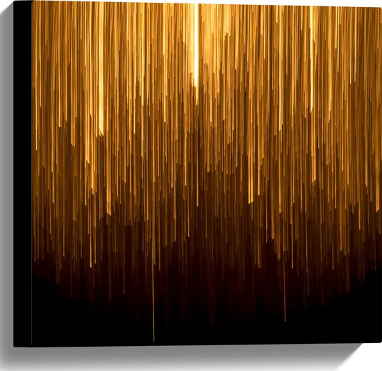 Canvas - Abstracte Gouden Strepen - 40x40 cm Foto op Canvas Schilderij (Wanddecoratie op Canvas)
