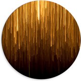 Dibond Muurcirkel - Abstracte Gouden Strepen - 60x60 cm Foto op Aluminium Muurcirkel (met ophangsysteem)