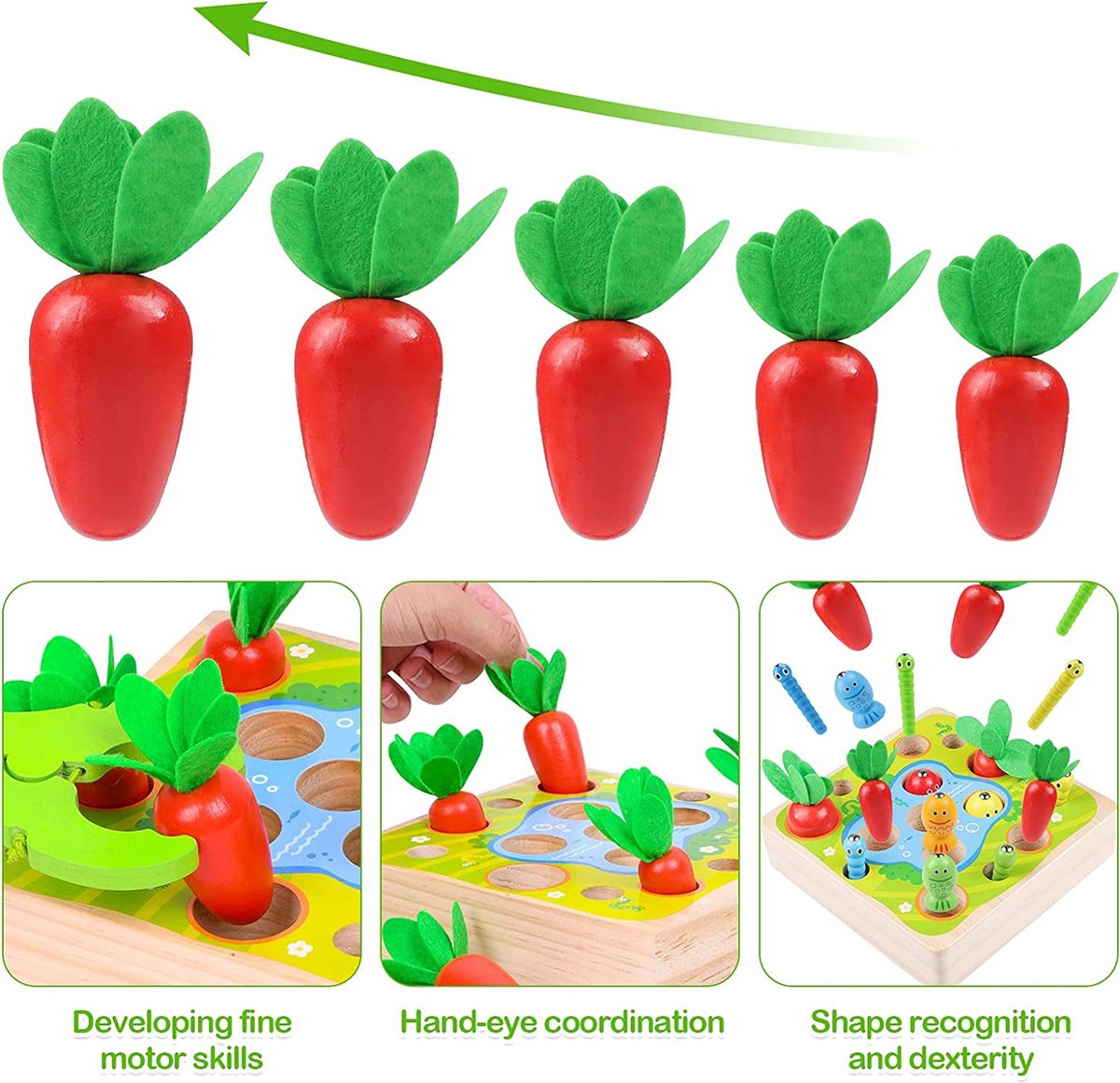 TrueForYou - Jouets Montessori pour 2-3-4 ans, speelgoed en bois, formes de  tri