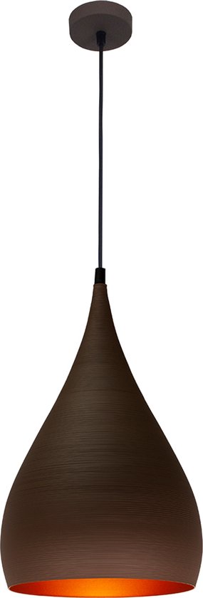 Hanglamp Ø 25 cm Ronin Bruin - Goud
