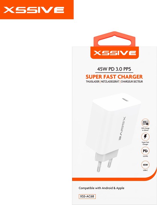Super Fast Charger 25W PD Xssive USB-C C-C for android XSS-AC66PD