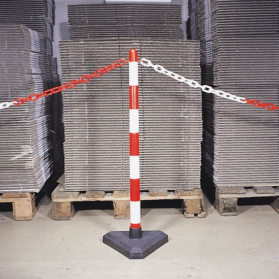 Poteau de chaîne intérieur, rouge blanc 900 mm