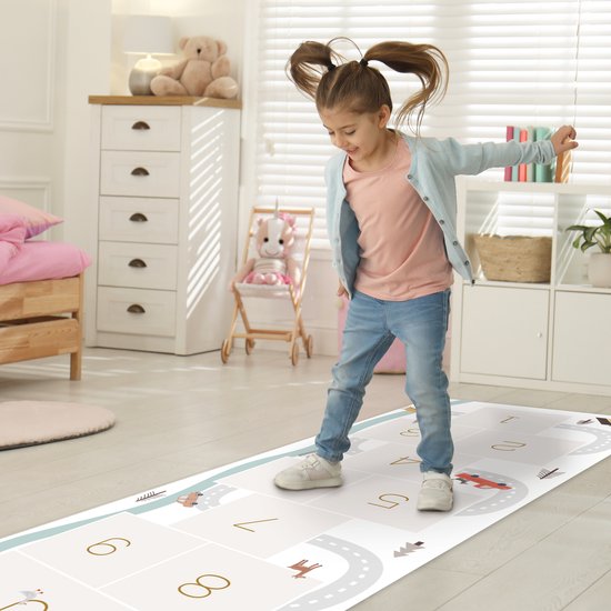 LetsPlaymats® Speelmat baby kinderen - Hinkelpad - Auto - Weg - Kinderen - Rivier - Speelkleed van vinyl - Speeltapijt - Antislip - 90x270 cm van LetsPlaymats® — afbeelding 2