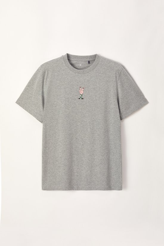 Woody T-shirt unisex - grijs melé - 222-2-SLM-S/143 - maat XL