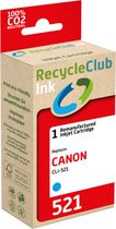 Cartouche d'encre RecycleClub - Cartouche d'encre - Convient pour Canon - Alternatief pour Canon CLi-521 Cyan - Blauw 9 ml - 740 pages