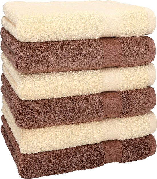 premium 100% catoen afmeting 50 cm x 100 cm beige/noot