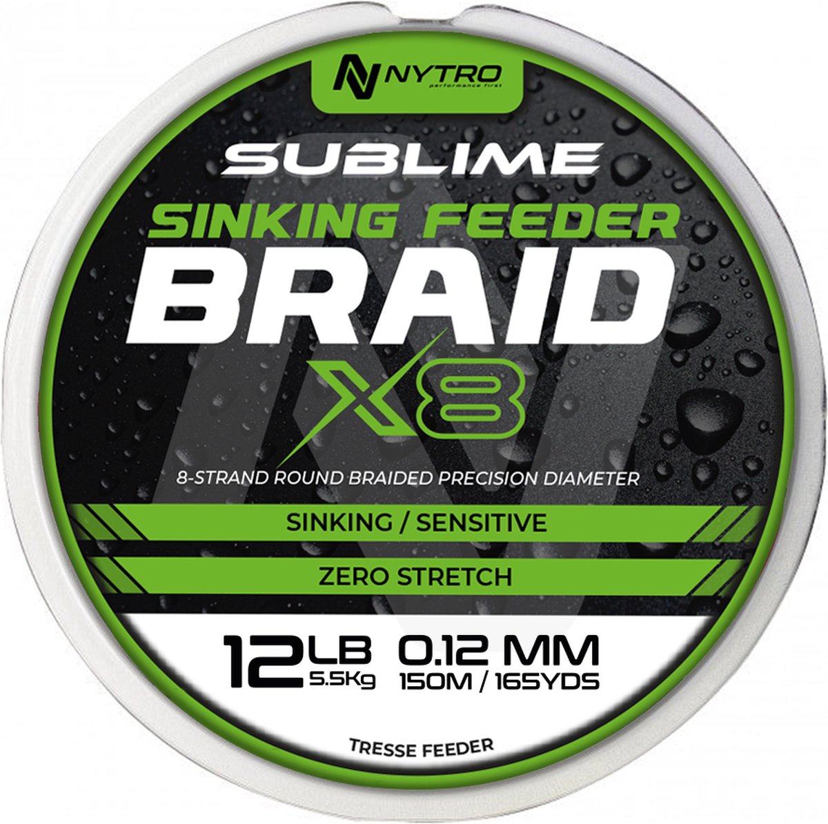 Nytro Sublime X8 Sinking Feeder Braid | 150m 0.12mm
