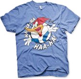 Woody Woodpecker Heren Tshirt -L- HAHAHA Blauw
