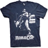 Robocop Heren Tshirt -L- Poster Blauw