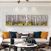 Peinture sur toile * Paysage de forêt de bouleau * - Art sur votre mur - Réaliste - 40 x 160 cm