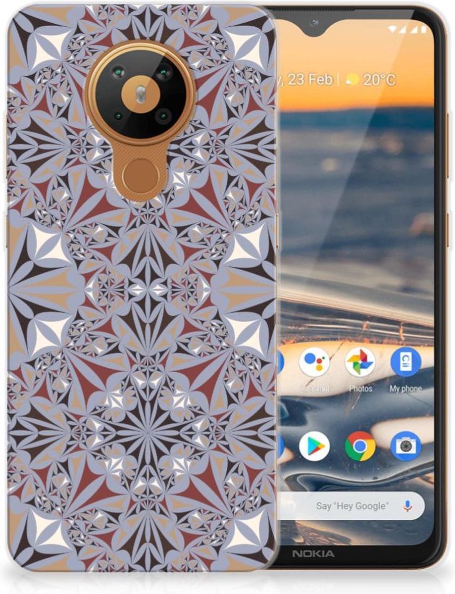 Nokia 5.3 TPU Siliconen Hoesje Flower Tiles