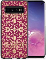 Smartphone Hoesje Geschikt voor Samsung Galaxy S10 Beschermhoesje met Zwarte rand Barok Pink