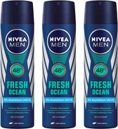 Nivea Deo Spray MEN - Fresh Oceans - Voordeelverpakking 3 x 150 ml