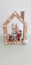 Houten kerstfiguur met lichtjes