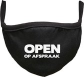 Open op afspraak Rustaagh mondkapje - gezichtsmasker - wasbaar - niet medisch - zwart - tekst - bedrukt