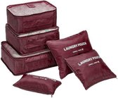 Koffer Organizer – Set van 6 – Travelsky packing cubes set – Inpak zakken – Travel bag 6 delig – Bordeaux
