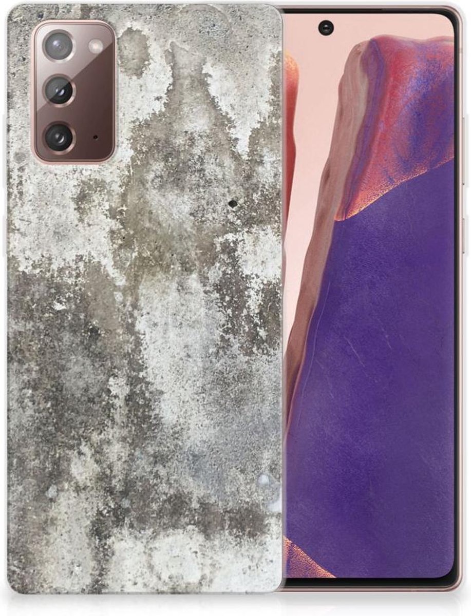 Samsung Note 20 TPU Siliconen Hoesje Beton Print