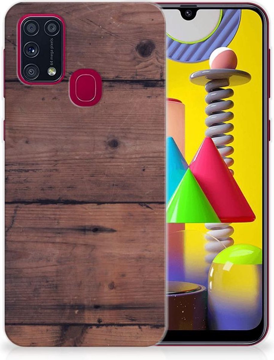 Samsung Galaxy M31 Bumper Hoesje Old Wood
