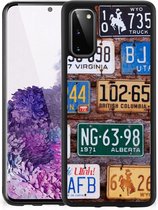 Telefoon Hoesje Geschikt voor Samsung Galaxy S20 Hippe Hoesjes met Zwarte rand Kentekenplaten